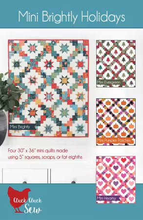 Mini Brightly Holidays pattern cover by Cluck Cluck Sew
