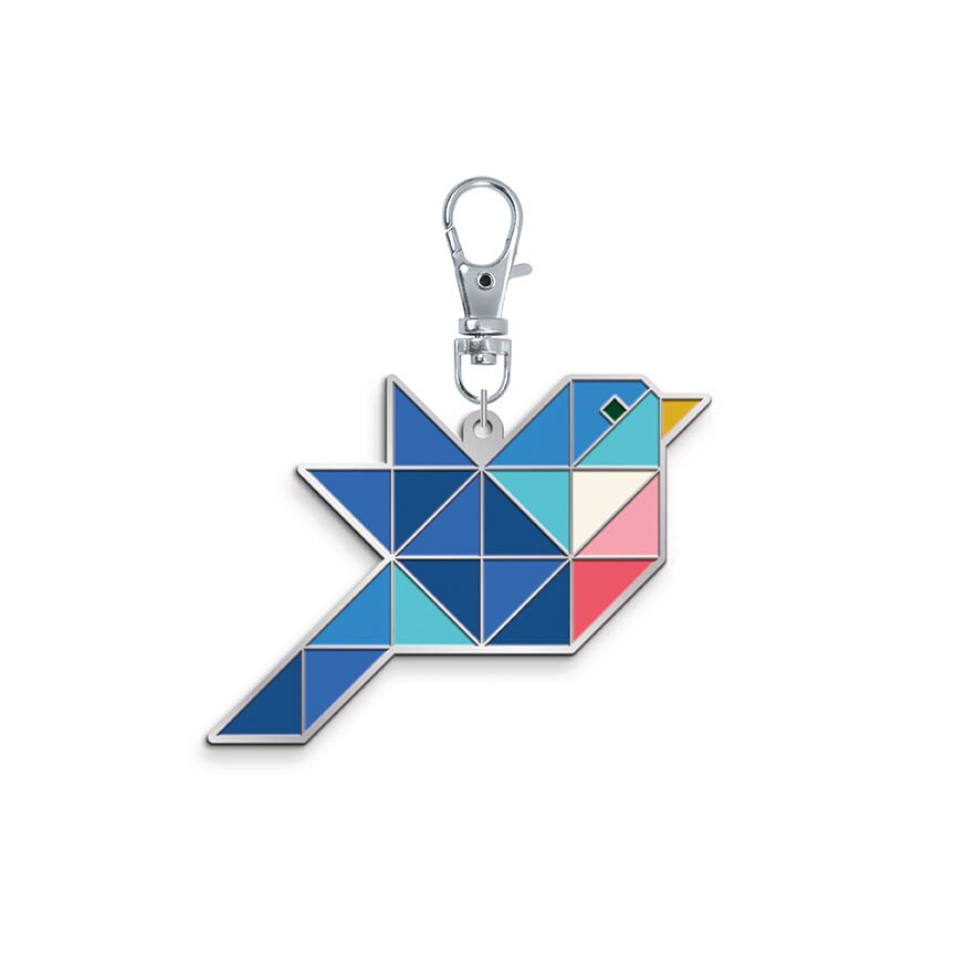 Patchwork Bluebird Enamel Charm by Riley Blake Designs
