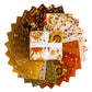fanned out Bountiful fat quarter bundle with an overlay of a stacked complete bundle.  