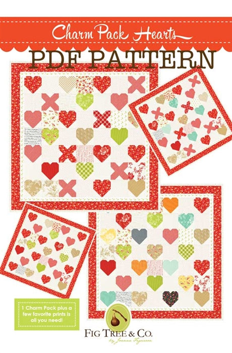 Charm Pack Hearts quilt pattern by Fig Tree & Co.