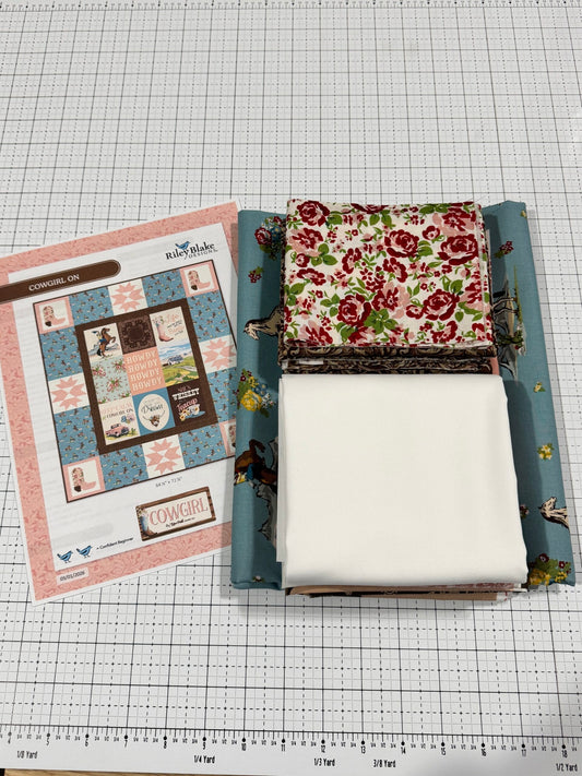 Cowgirl On Quilt Kit – Cowgirl Fabric Collection by Echo Park