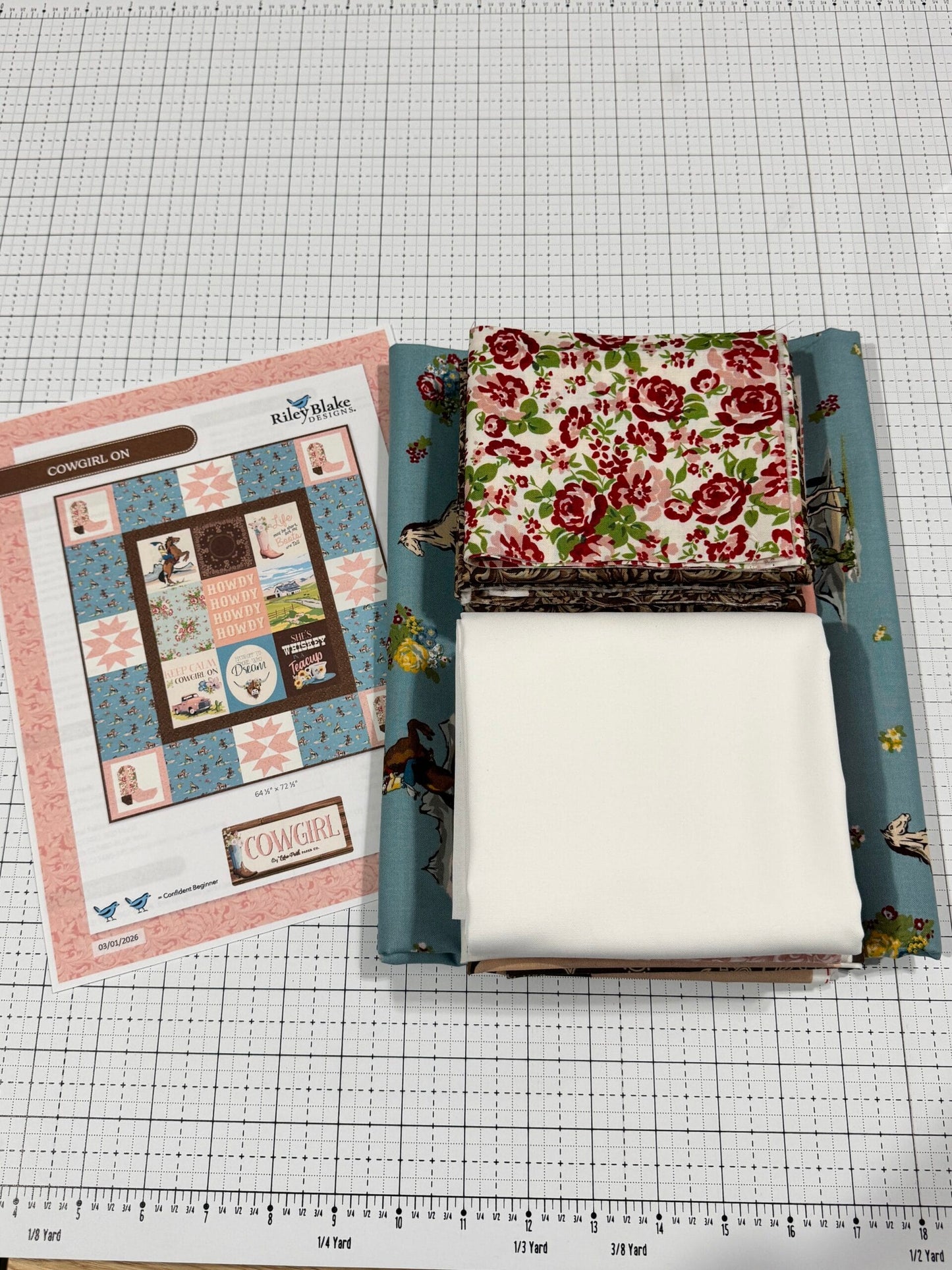 Cowgirl On Quilt Kit – Cowgirl Fabric Collection by Echo Park