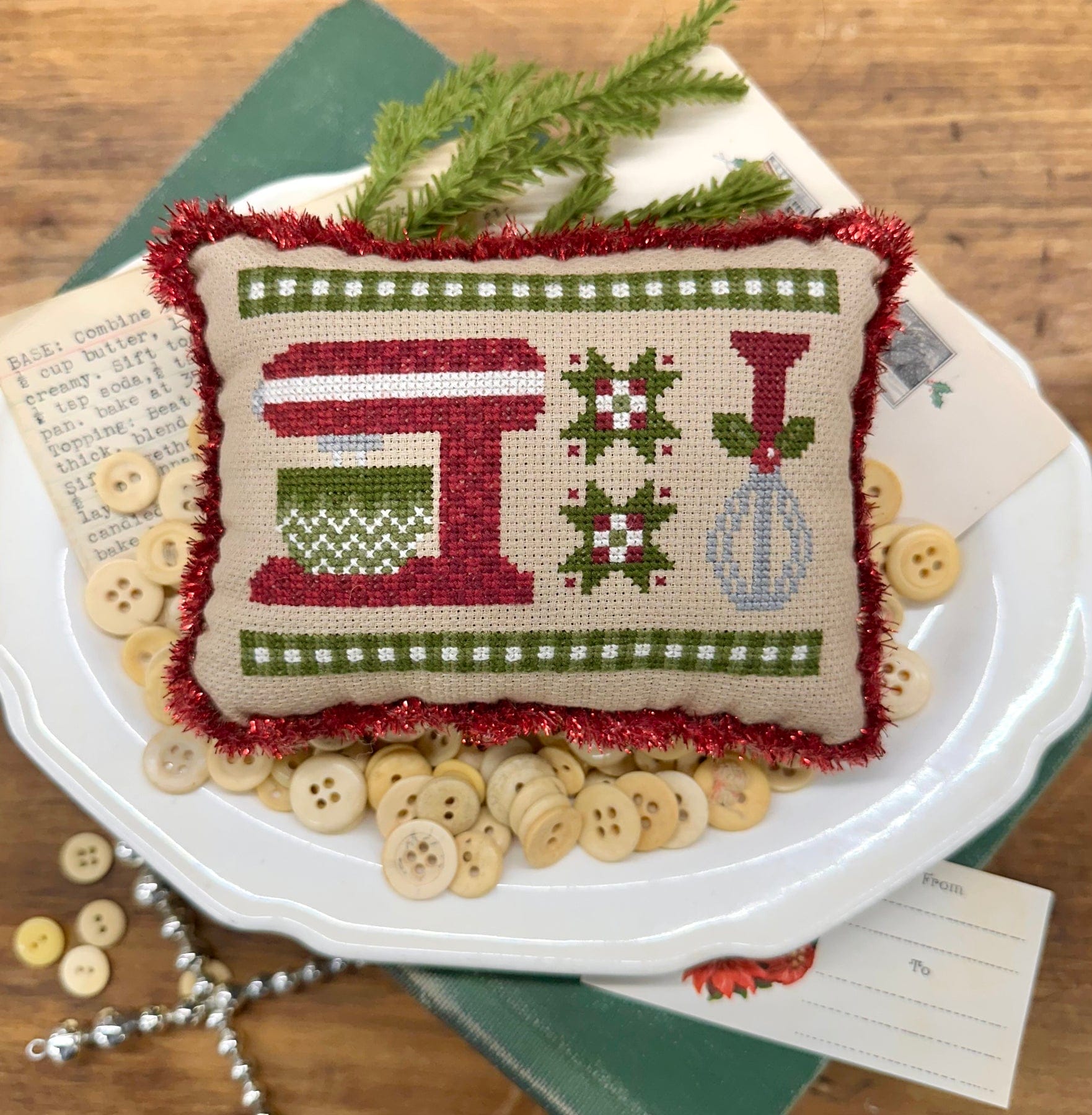 Christmas Mixer Pillow or Pin Cushion