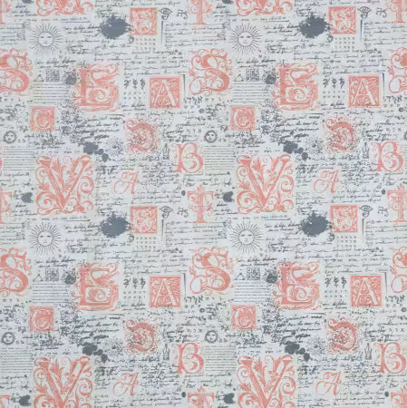 Sallie Tomato Medieval Journal Pro Cork Fabric 1/2 Yard