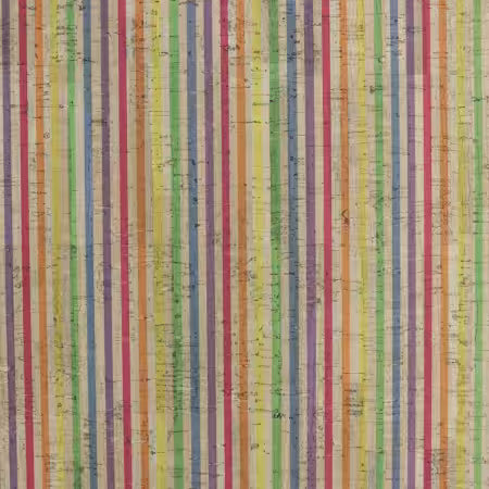Sallie Tomato Rainbow Stripe Pro Cork Fabric 1/2 Yard