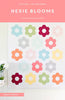 Hexie Blooms quilt pattern cover by Cotton + Joy 