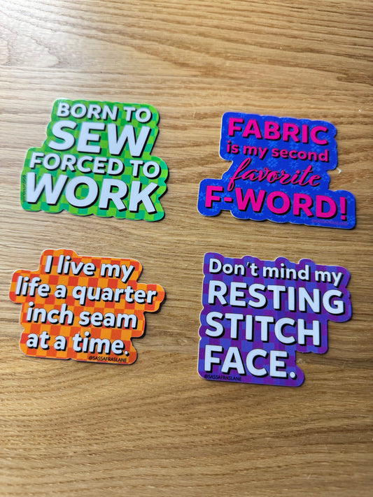 Sassafras Lane Designs Curated Vinyl Sticker Variety Pack – Set of 4