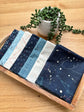 Hawking (navy) color way of Data fabric collection by Janet Clare. A 7 piece bundle.  