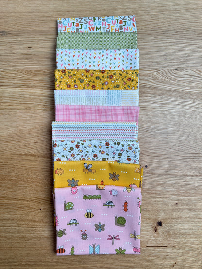 Bug Collector Blush petite fat quarter bundle, 10 fat quarters by Sweetwater for Moda Fabrics