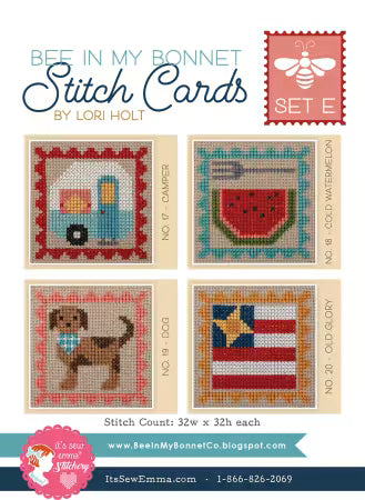 Bee In My Bonnet Stitch Cards Set E
