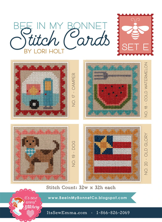 Bee In My Bonnet Stitch Cards Set E