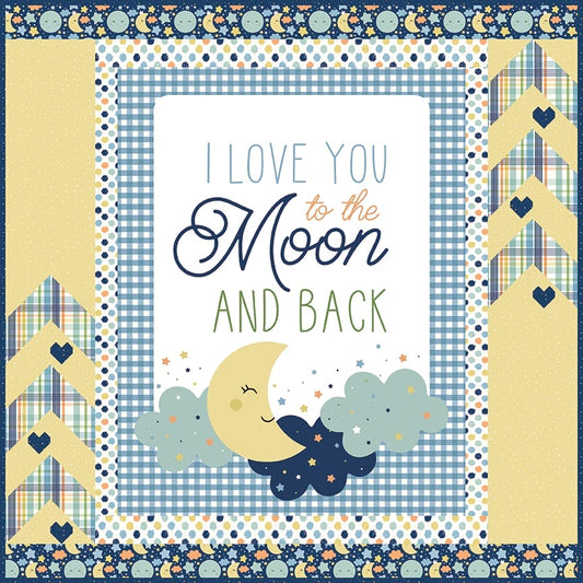 Love You to the Moon Blue Panel Quilt Kit