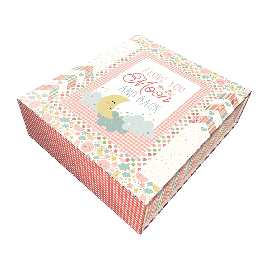 Love You to the Moon Coral Panel Quilt Kit