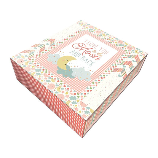 Love You to the Moon Coral Panel Quilt Kit