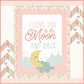 Love You to the Moon Coral Panel Quilt Kit