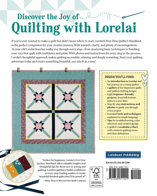 Lorelai's First-Time Quilter's Handbook: From Basics to Beautiful Quilts back cover