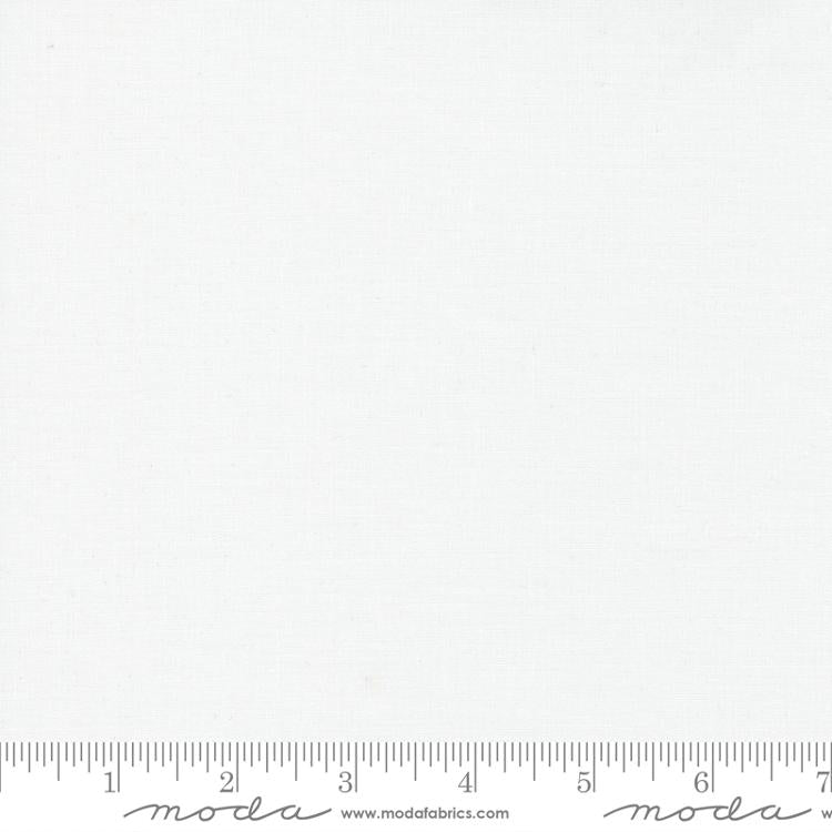 Bella 9900-98 White fabric swatch with ruler