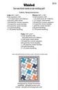 Whirled quilt pattern fabric requirements on pattern back