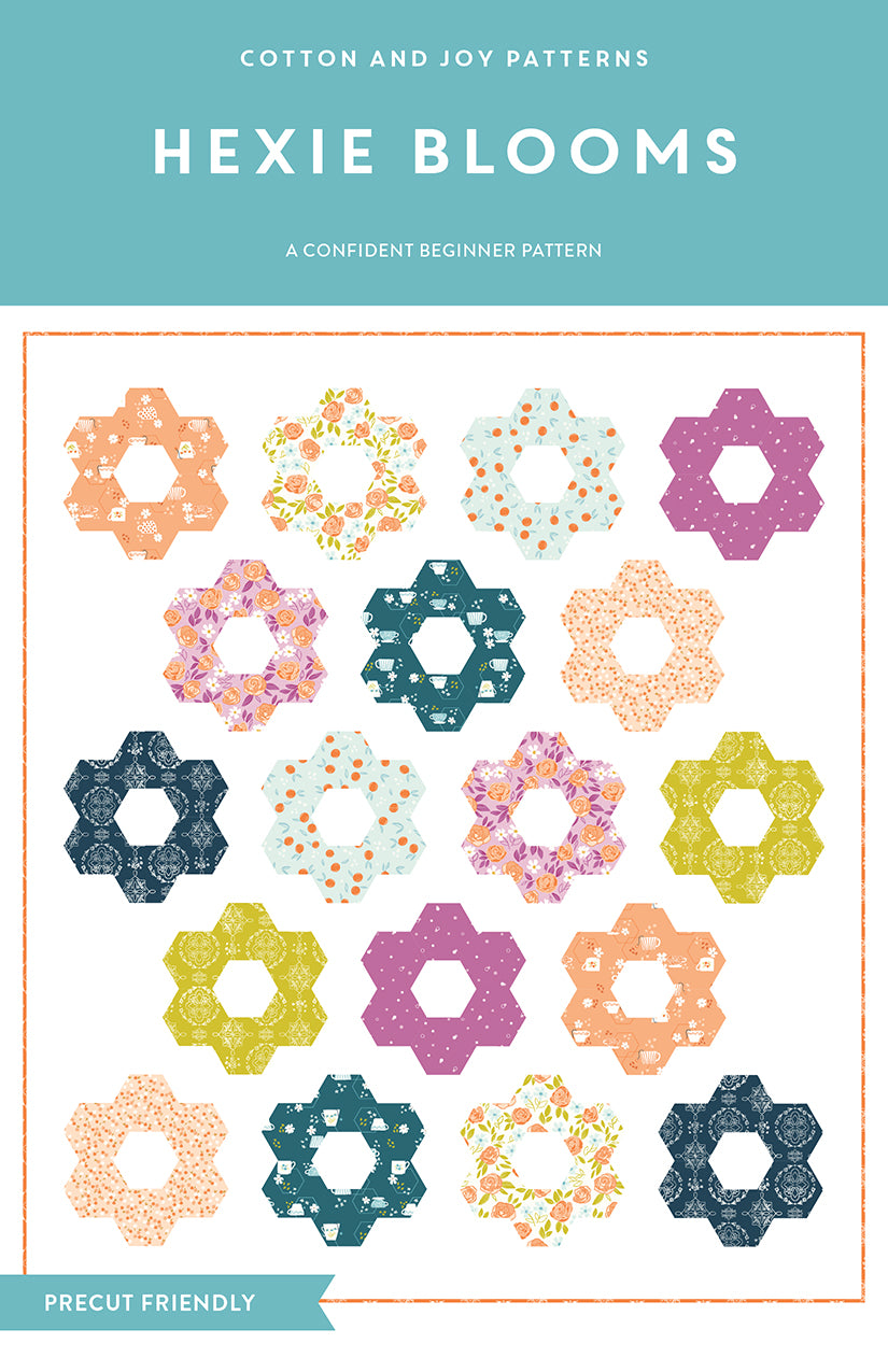 Hexie Blooms quilt pattern cover