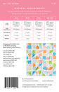 Back cover of the Joyful Stars quilt pattern showing fabric requirements, quilt sizes, and pattern details.