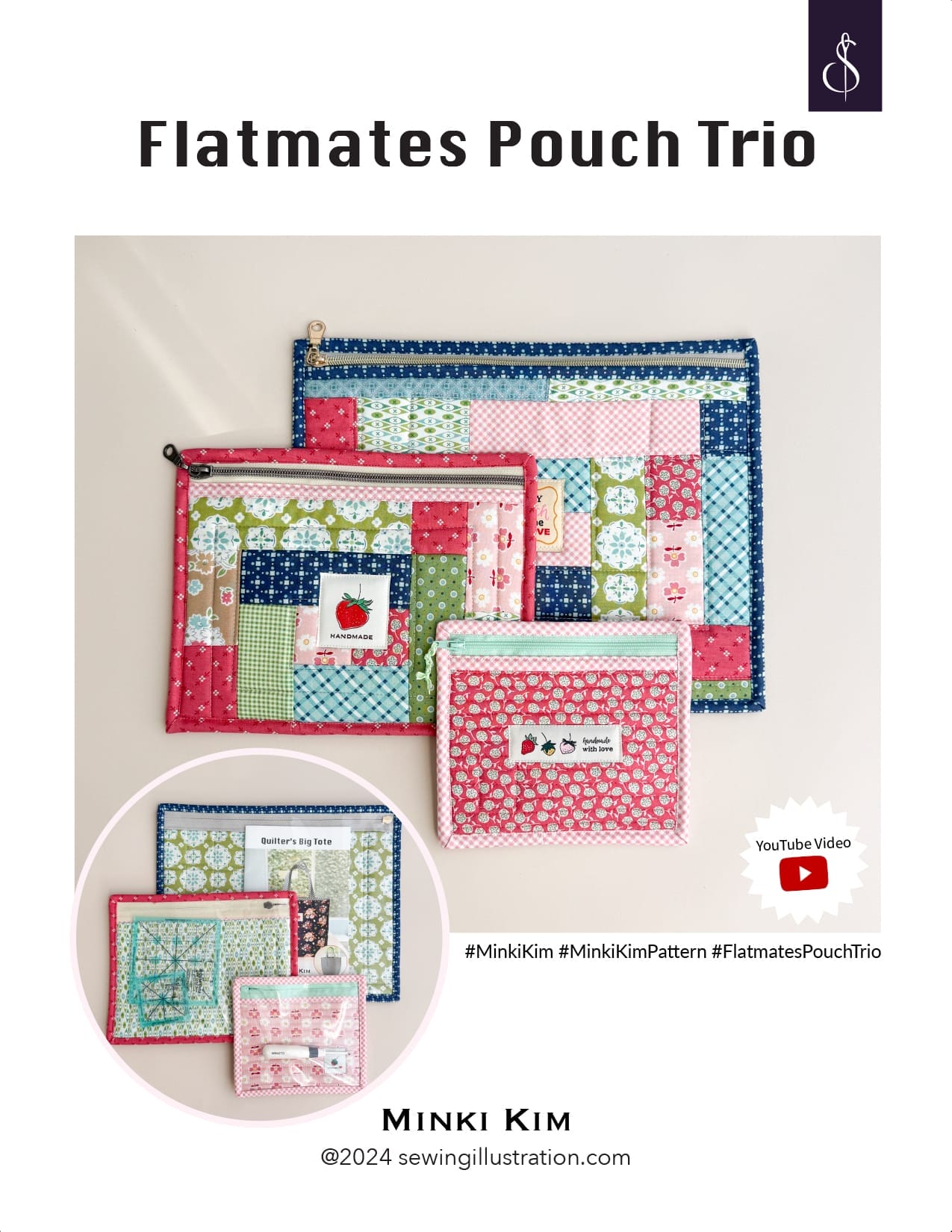 Minki Kim Flatmates Pouch Trio Pattern
