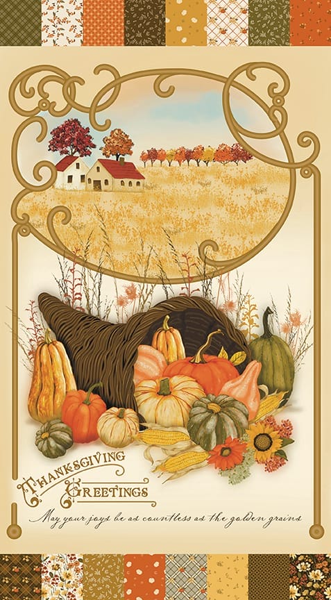 Bountiful Thanksgiving Greetings Panel - 23 1/2" x 43 1/2"