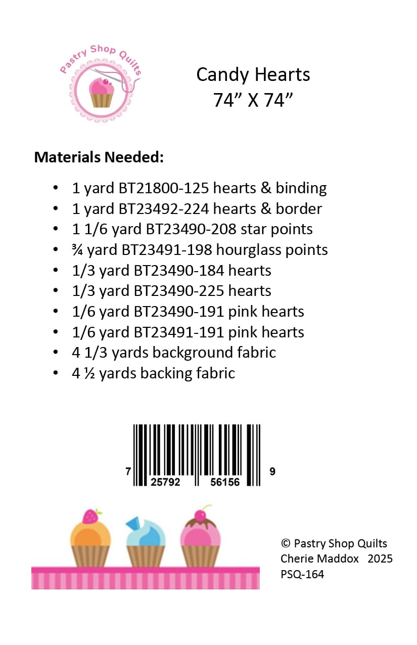Pastry Shop Quilts Candy Hearts Quilt Pattern