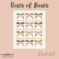 A quilt pattern cover titled 'Rows of Bow' by Treeline Quilting, showing a grid of quilted bow designs in muted pastel colors on a beige background, with 'Quilt Kit' written at the bottom right.