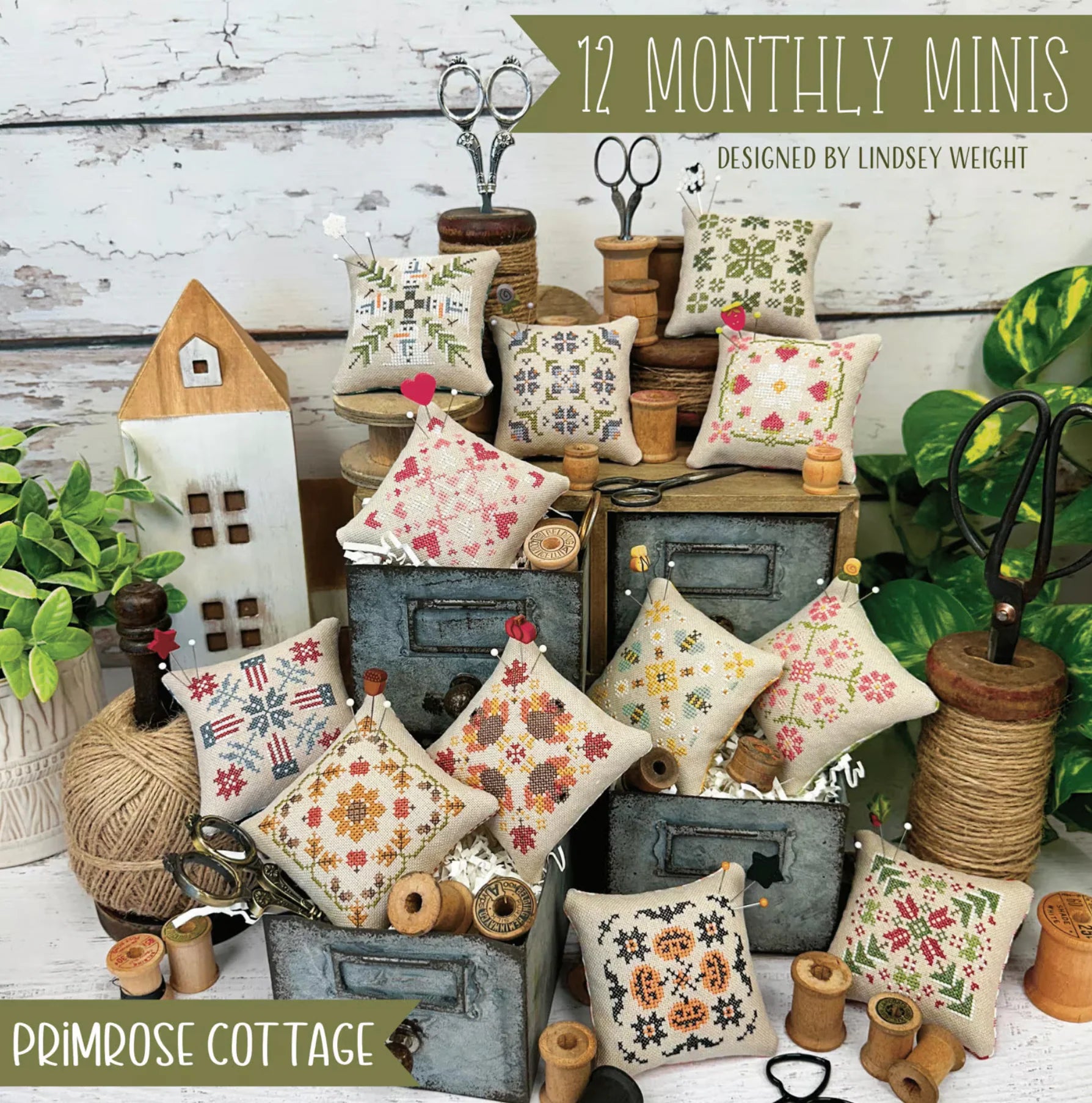 12 Monthly Minis Cross Stitch Pattern