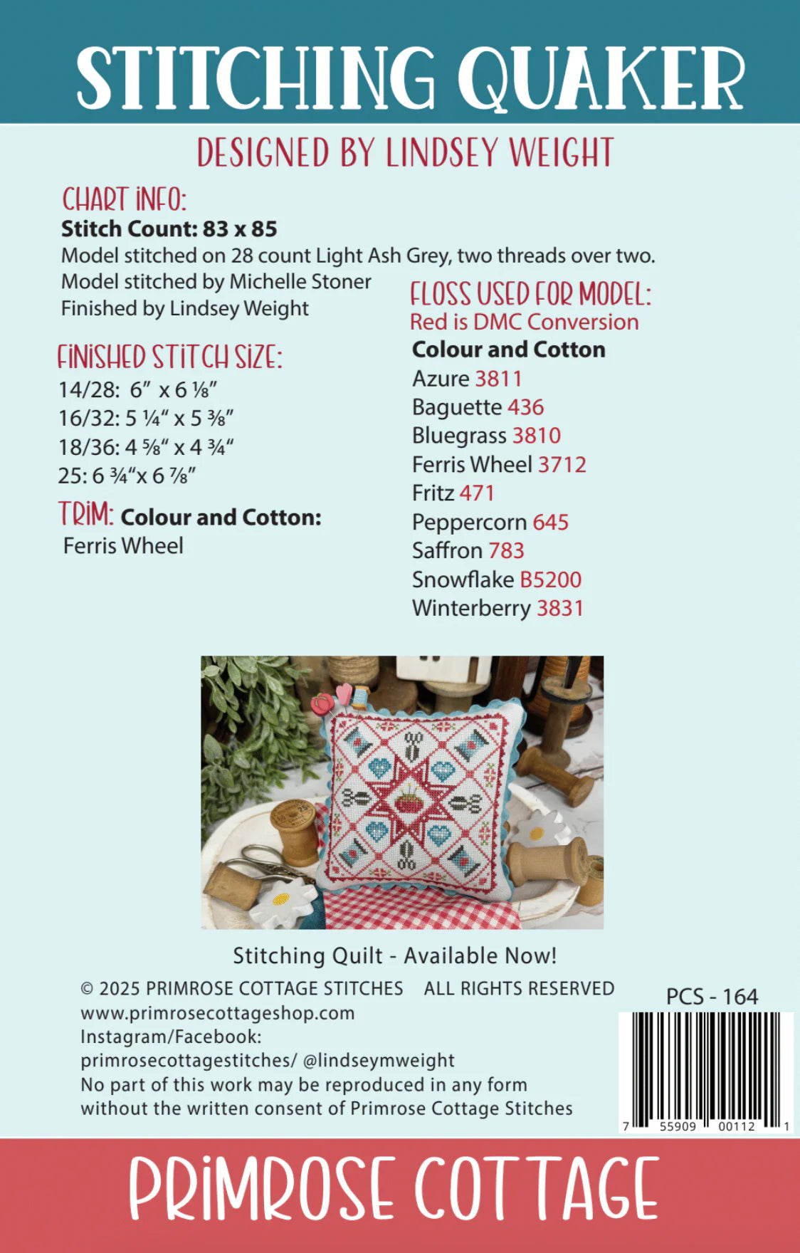 Stitching Quaker Cross Stitch Pattern