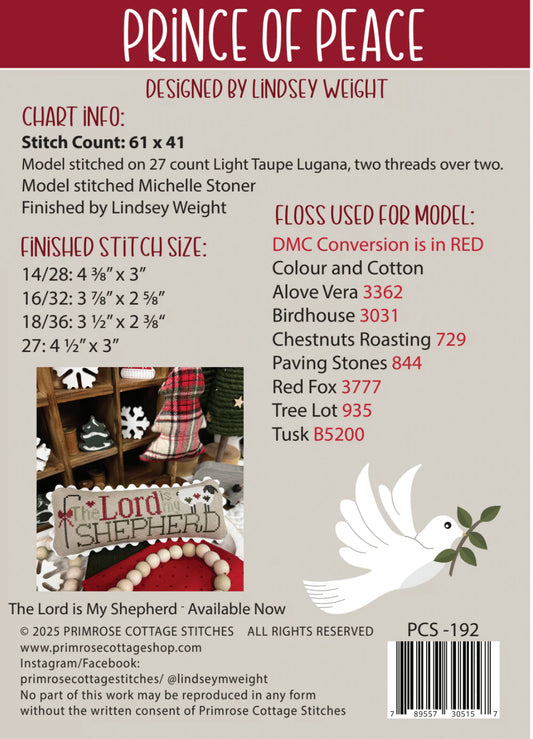 Prince of Peace Cross Stitch Pattern