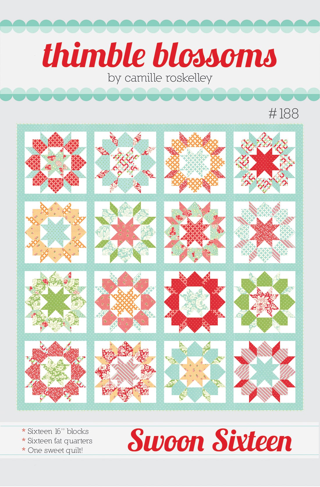Swoon Sixteen quilt pattern by Thimble Blossoms