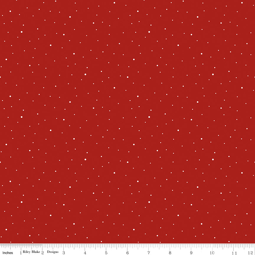 Dapple Dot 108 Inch Wide Back - Barn Red Yardage