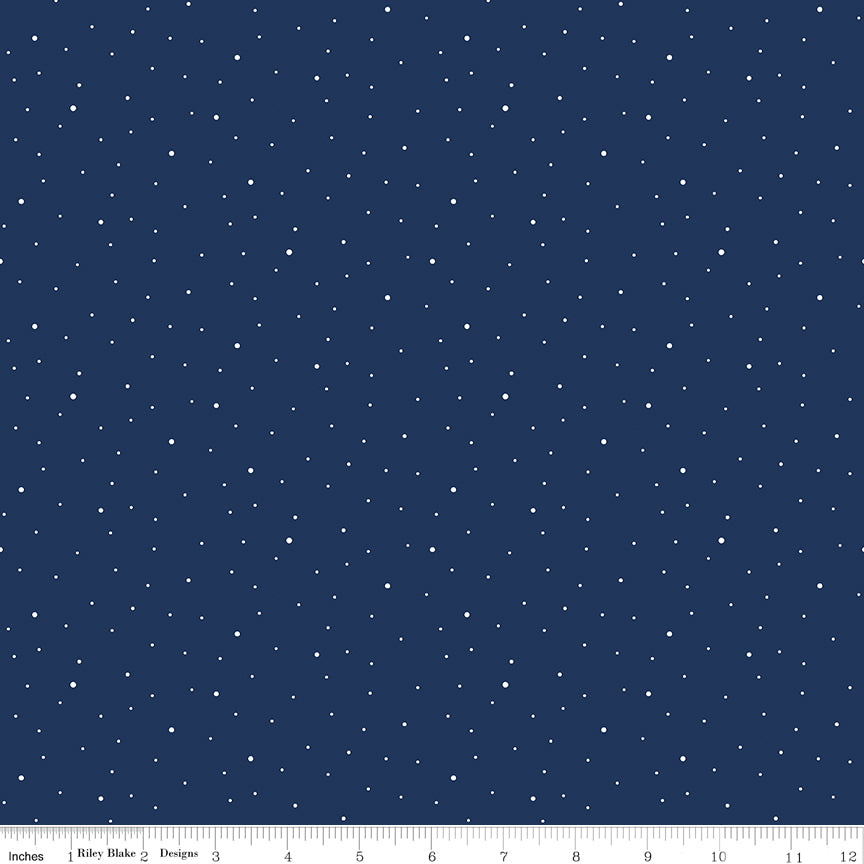 Dapple Dot 108 Inch Wide Back - Navy Yardage