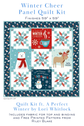 Winter Cheer Panel Quilt Kit featuring a festive winter panel, pieced star blocks, and coordinating A Perfect Winter fabrics by Lori Whitlock. Includes quilt top, binding, and free pattern.