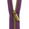Purple #5 Nylon Antique Coil Zippers – 3 Yards with 9 Pulls