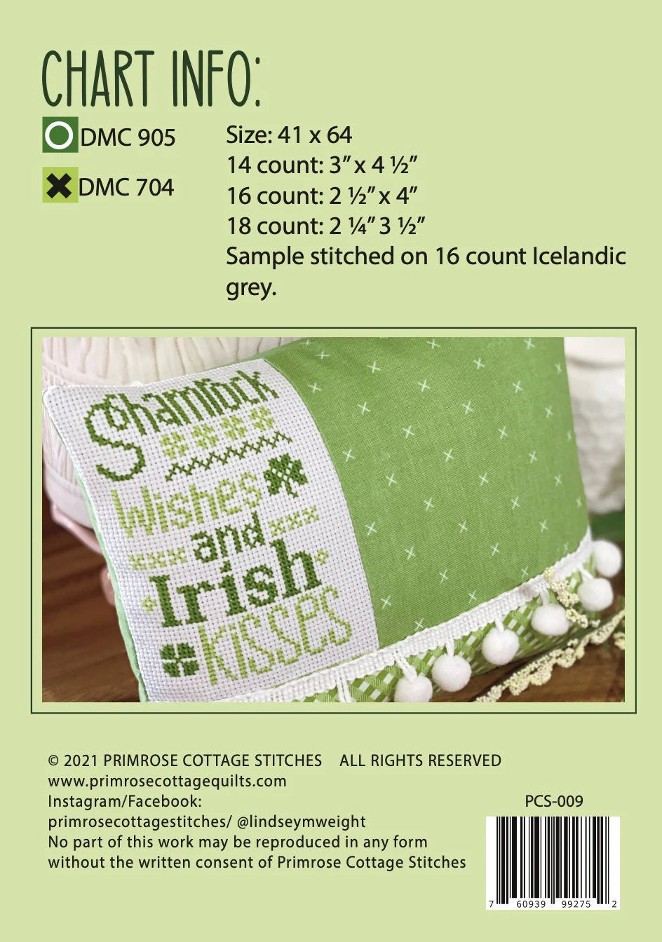 Irish Kisses Cross Stitch Pattern