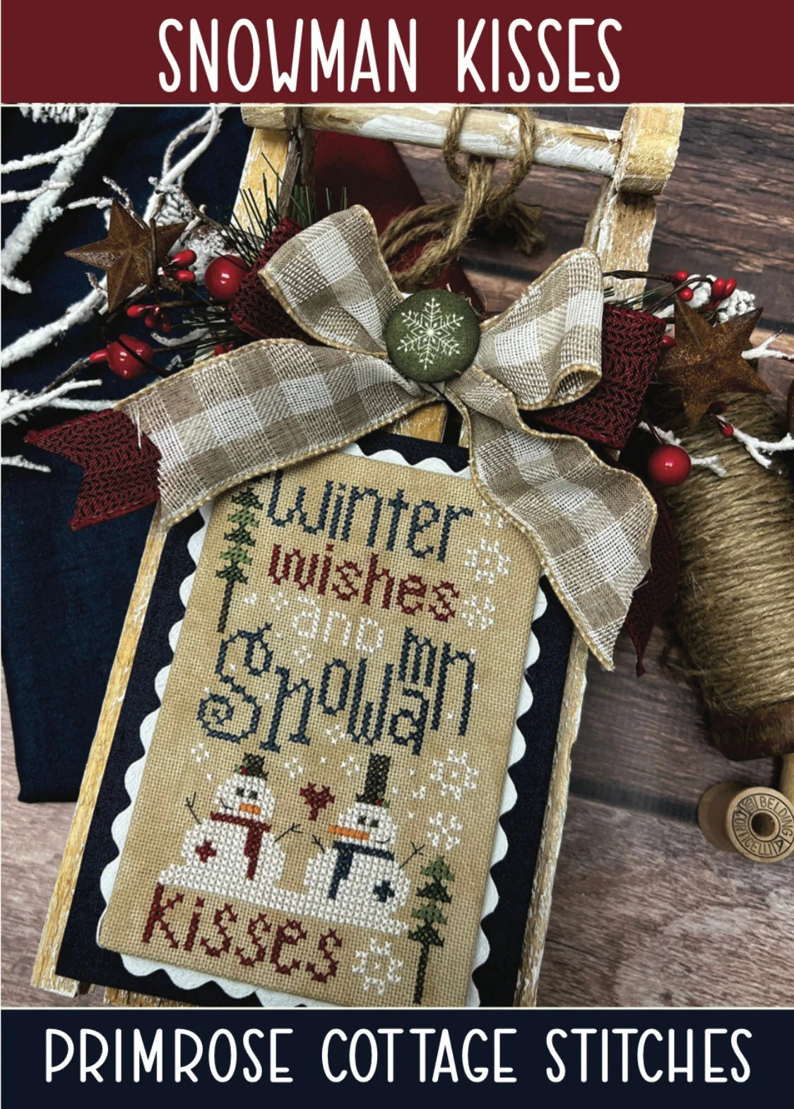 Snowman Kisses Cross Stitch Pattern