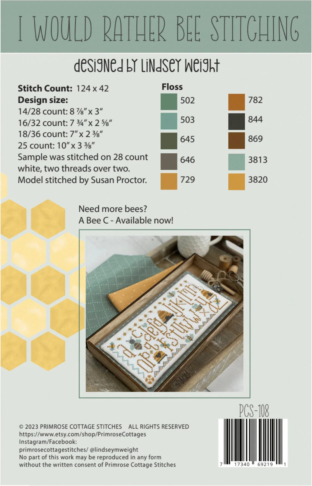 I Would Rather Bee Stitching Cross Stitch Pattern