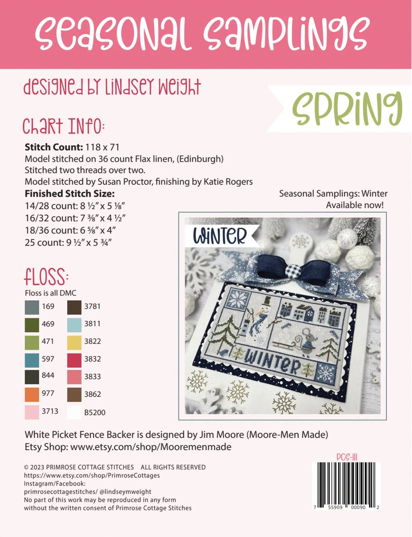 Seasonal Samplings: Spring Cross Stitch Pattern