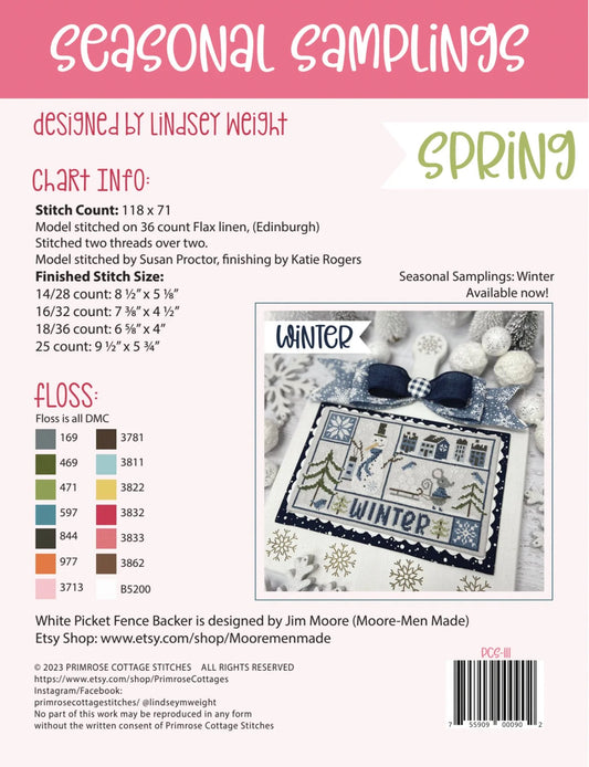 Seasonal Samplings: Spring Cross Stitch Pattern