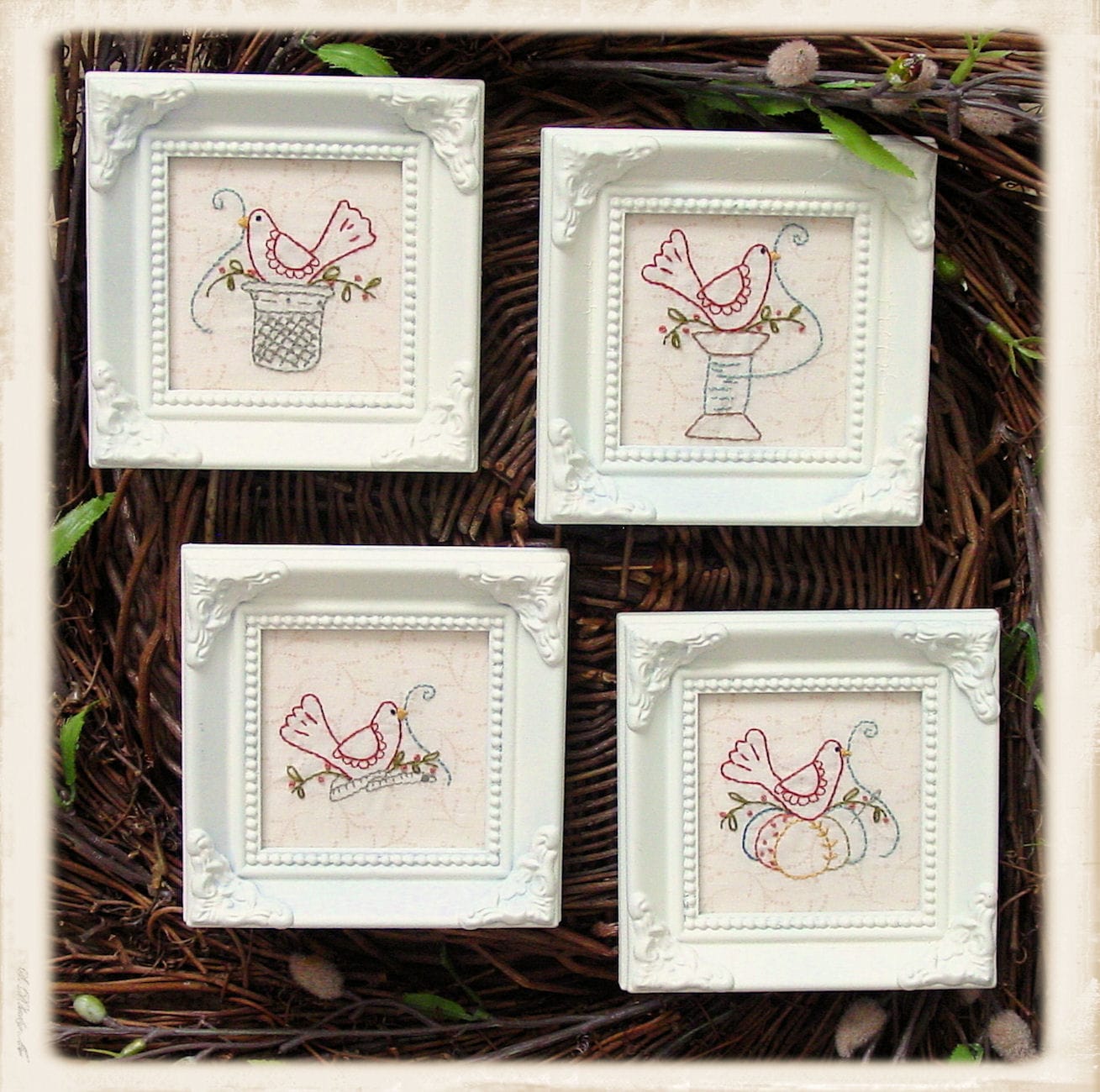 Little Red Bird Embroidery Pattern Set – Plumcute Designs
