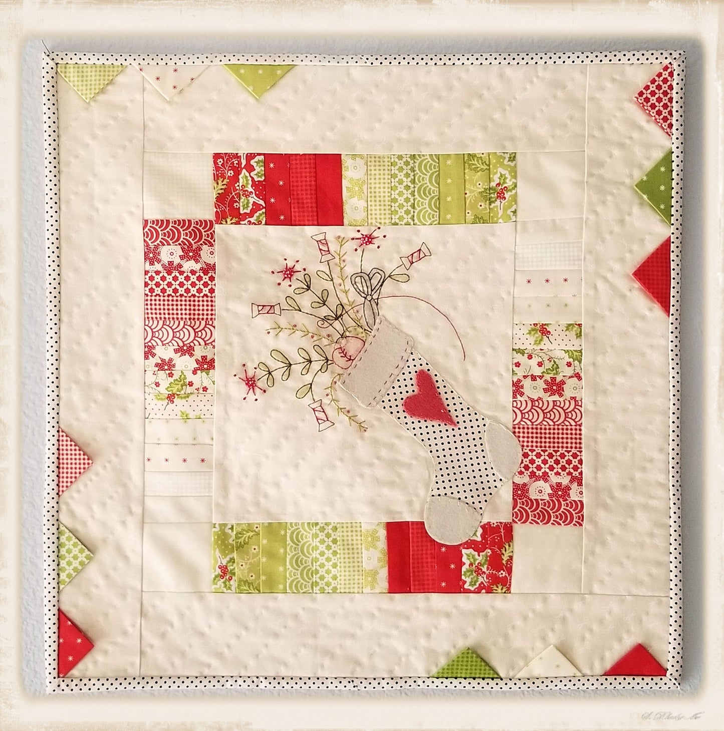 A Stitcher’s Stocking Mini Quilt Pattern – Plumcute