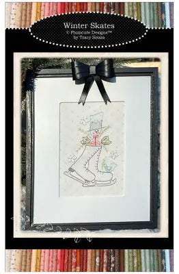 Winter Skates Embroidery Pattern with Buttons – Plumcute Designs